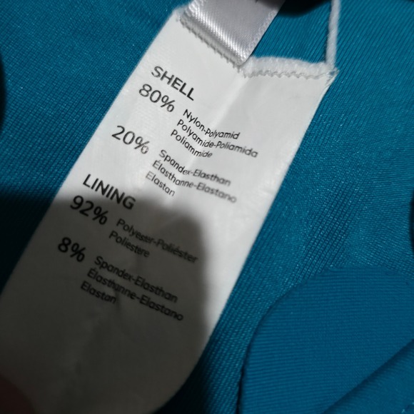 Cupshe Teal Scallop V Neck One Piece Swimsuit‎ Women's Size M - Picture 7 of 9